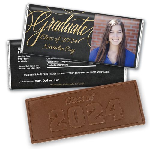 Personalized Bonnie Marcus Collection Chalkboard Graduation Embossed Chocolate Bar