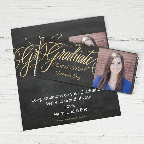 Personalized Bonnie Marcus Collection Chalkboard Graduation Chocolate Bar Wrappers