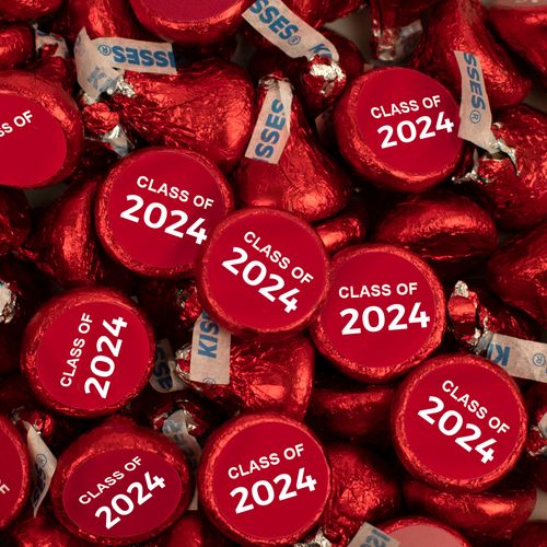 Red Graduation Class of Hershey's Kisses Candy - Assembled 100 Pack