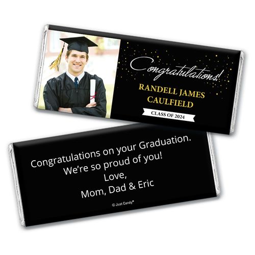 Graduation Personalized Chocolate Bar Confetti Photo