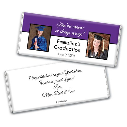 Graduation Personalized Chocolate Bar Then and Now Photos