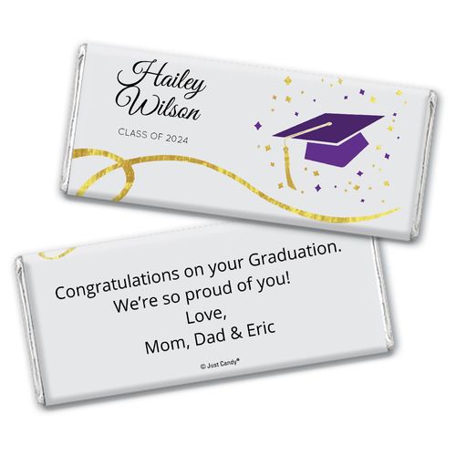 Graduation Personalized Chocolate Bar Cap & Confetti