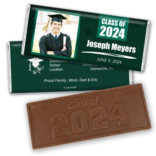 Graduation Personalized Embossed Chocolate Bar Watercolor Photo