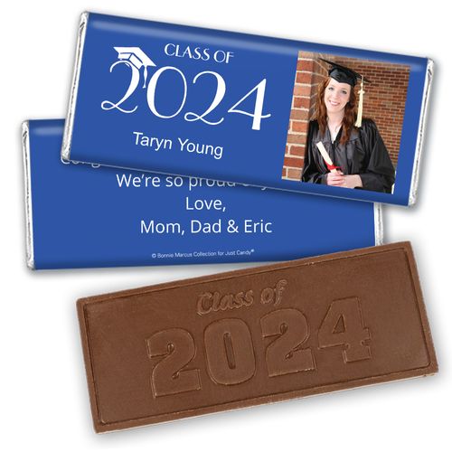 Personalized Bonnie Marcus Collection Solid Color Graduation Embossed Chocolate Bar