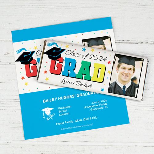 Personalized Bonnie Marcus Collection Star Graduation Chocolate Bar Wrappers