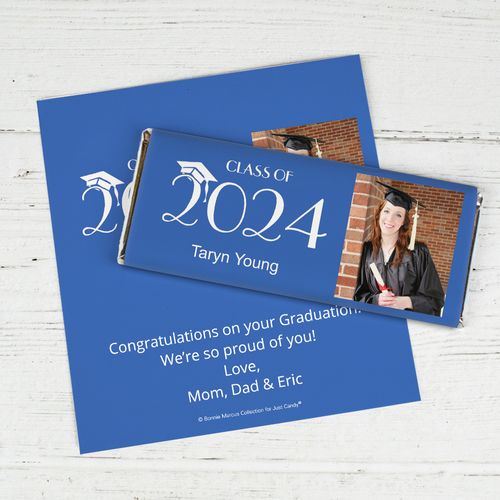 Personalized Bonnie Marcus Collection Solid Color Graduation Chocolate Bar Wrappers