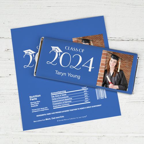 Personalized Bonnie Marcus Collection Solid Color Graduation Chocolate Bar Wrappers
