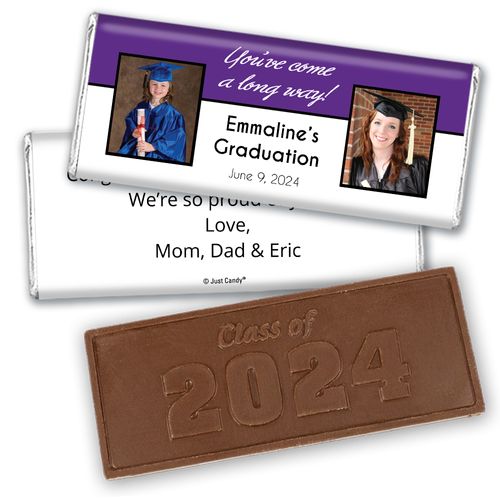 Graduation Personalized Embossed Chocolate Bar Then and Now Photos