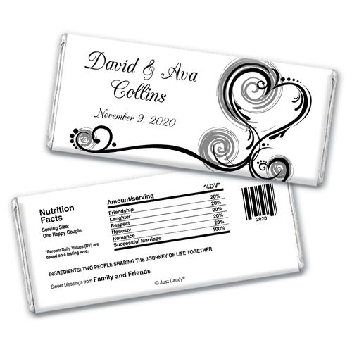 Personalized Wedding Reception Favors Chocolate Bar & Wrapper