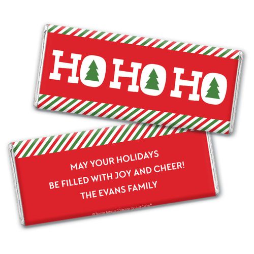 Personalized Bonnie Marcus Chocolate Bar & Wrapper - Christmas Ho Ho Ho's