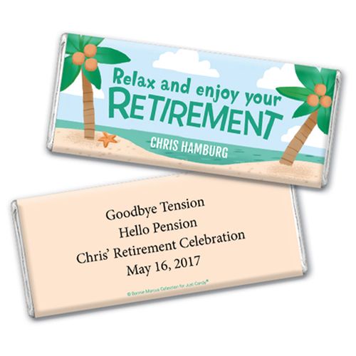 Personalized Bonnie Marcus Collection Retirement Beach Assembled Chocolate Bar