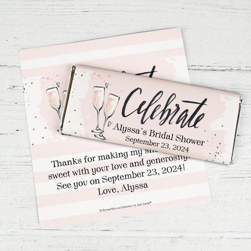 The Bubbly Custom Bridal Shower Personalized Candy Bar - Wrapper Only