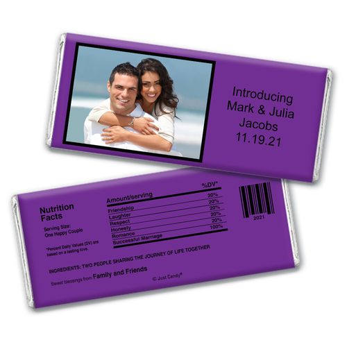 Wedding Favor Personalized Chocolate Bar Photo & Message