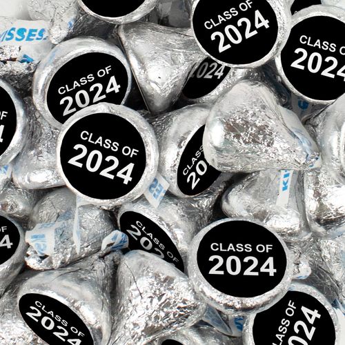 Black Graduation Class of Hershey's Kisses Candy - Assembled 100 Pack