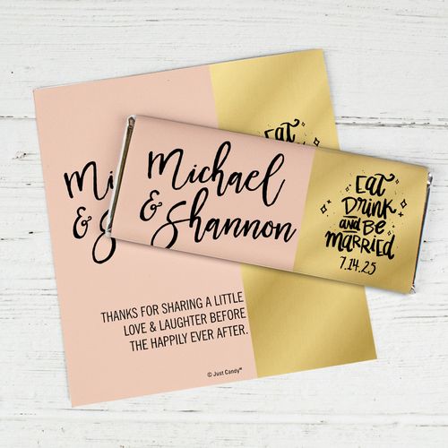 Personalized Wedding - Eat-Drink-Married Chocolate Bar Wrappers