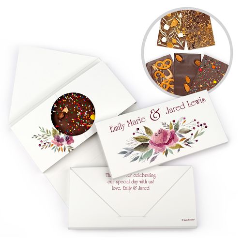 Personalized Flowering Affection Wedding Gourmet Infused Belgian Chocolate Bars (3.5oz)