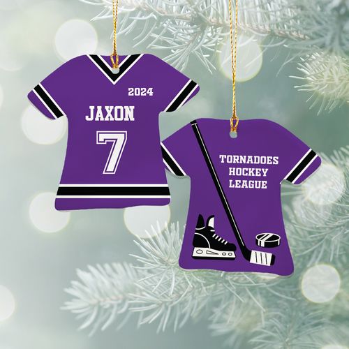 Personalized Hockey Shirt Holiday Ornament