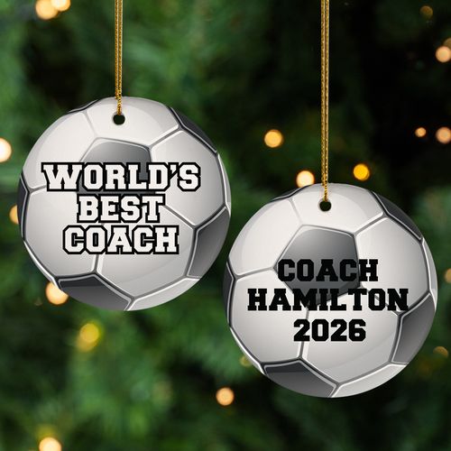 Worlds Best Soccer Coach Holiday Ornament