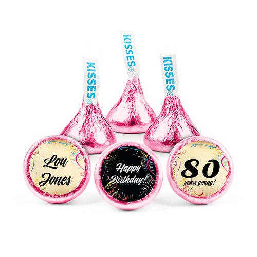 Personalized Milestone 80th Birthday Confetti Hershey's Kisses