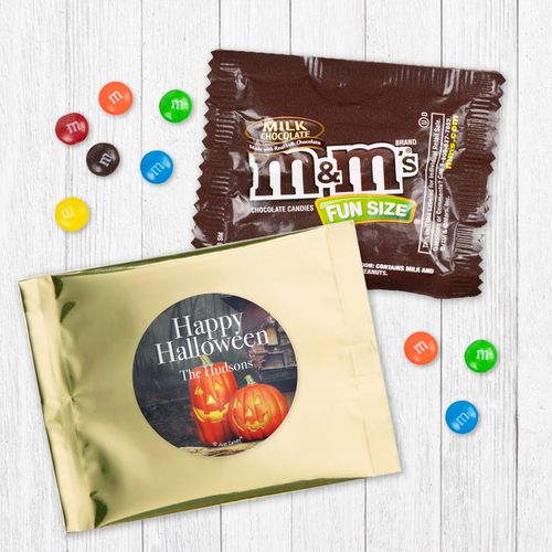 Personalized Halloween Pumpkin Greetings - Milk Chocolate M&Ms