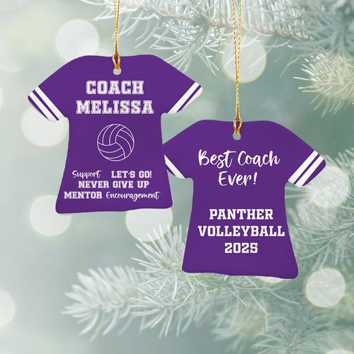Personalized Volleyball Jersey Holiday Ornament