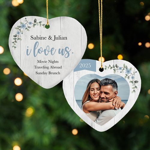 Personalized I Love Us Holiday Ornament