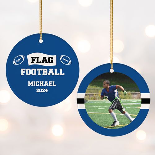 Flag Football Holiday Ornament