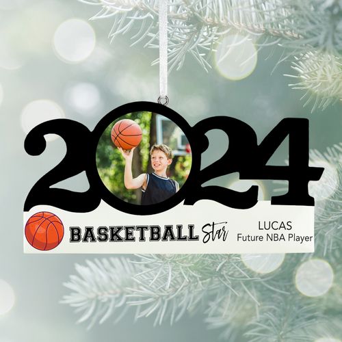 Dated Basketball Holiday Ornament