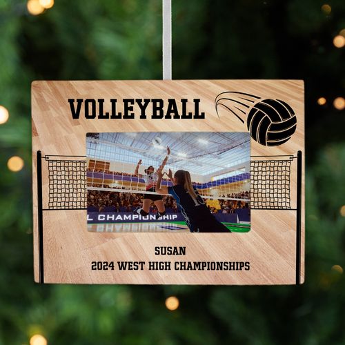 Volleyball Picture Frame Christmas Ornament