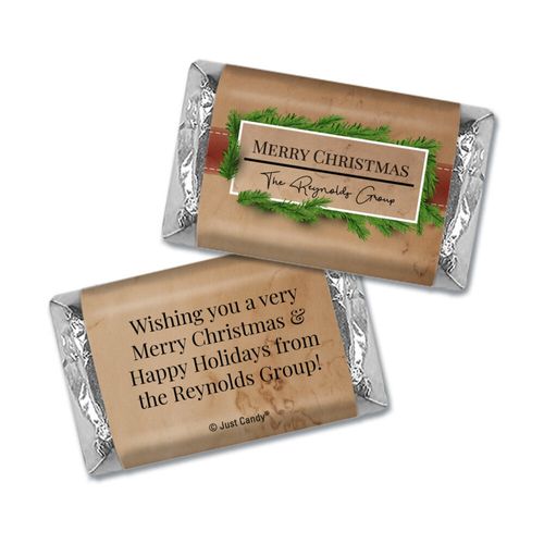 Personalized Christmas Brown Paper Package Hershey's Miniatures