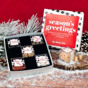 Personalized Christmas Chic Boozy Box Premium Gift Box with 5 JUST CANDY® favor cubes