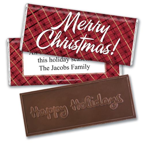 Personalized Bonnie Marcus Classical Christmas Christmas Embossed Chocolate Bar & Wrapper