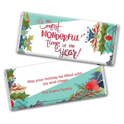 Personalized Chocolate Bar Wrappers Only - Christmas Wonderful Time