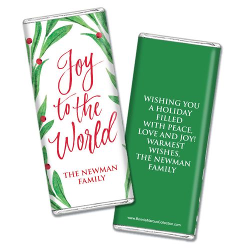 Personalized Bonnie Marcus Joyous Spirit Christmas Chocolate Bar Wrappers