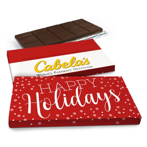 Deluxe Personalized Simply Holidays Christmas Chocolate Bar in Gift Box (3oz Bar)