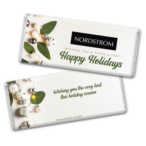 Personalized Christmas Bells Chocolate Bar Wrappers Only