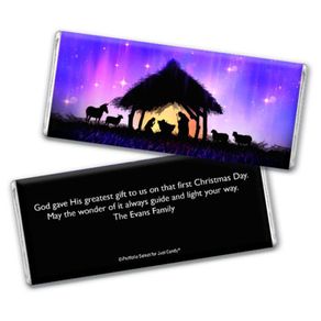 Personalized Chocolate Bar & Wrapper - Christmas Holy Night