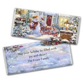 Personalized Chocolate Bar & Wrapper - Christmas Silent Night Lane