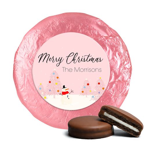 Personalized Christmas Blush Chocolate Covered Oreos