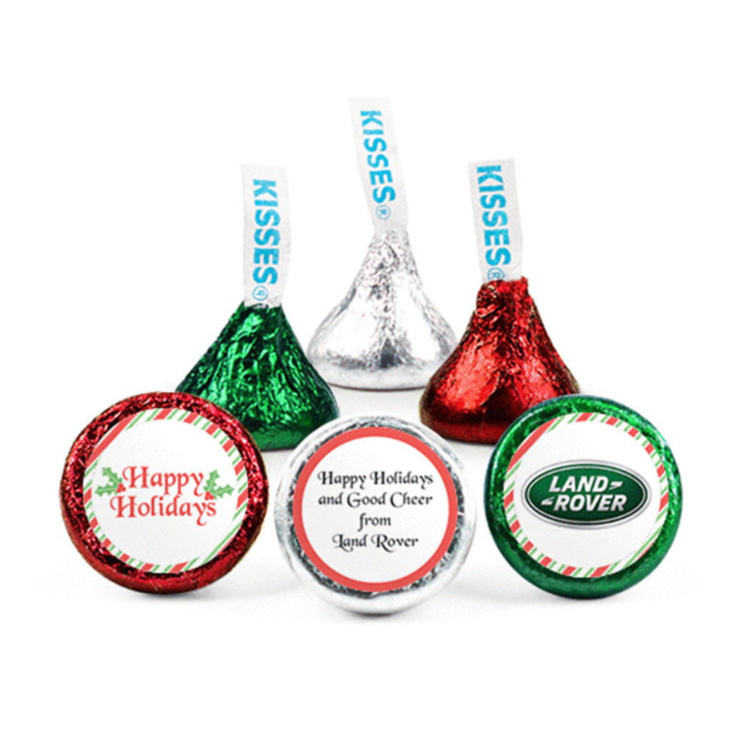 Personalized Christmas Stripes Hershey's Kisses - Whcandy.com