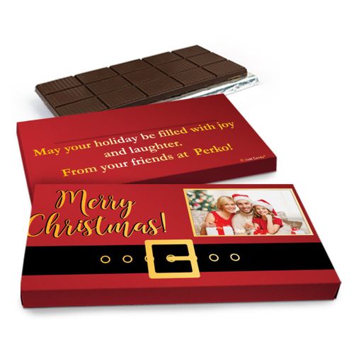 Deluxe Personalized Add Your Photo Christmas Chocolate Bar in Metallic Gift Box (3oz Bar)