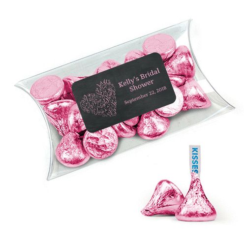 Personalized Bridal Shower Favor Assembled Pillow Box Filled with Hershey's Kisses