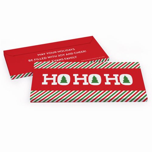 Deluxe Personalized Ho Ho Ho's Christmas Candy Bar Favor Box