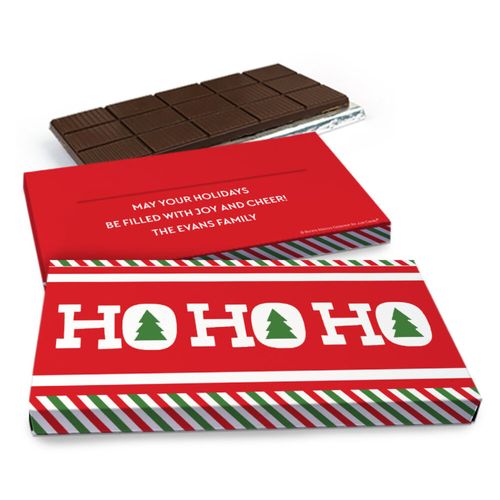 Deluxe Personalized Ho Ho Ho's Christmas Chocolate Bar in Gift Box (3oz Bar)