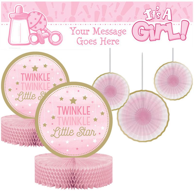 Baby Shower Decorating Kit Twinkle Pink