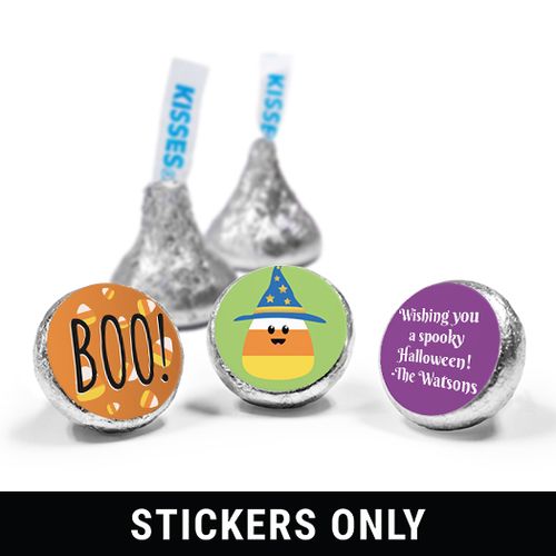 Personalized 3/4" Stickers - Halloween Candy Corn (108 Stickers)