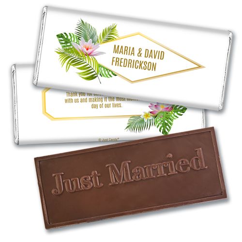 Personalized Floral Glam Wedding Embossed Chocolate Bars