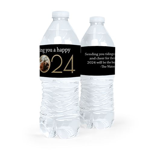 Personalized New Year's Eve Photo Water Bottle Sticker Labels (5 Labels)