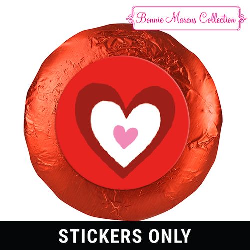 Bonnie Marcus Collection Valentine's Day Inner Heart 1.25" Stickers (48 Stickers)