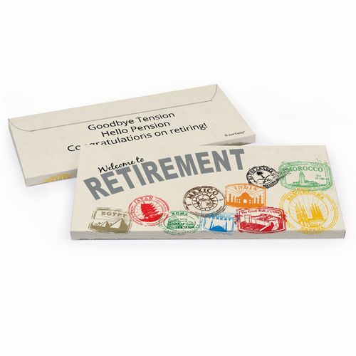 Deluxe Personalized Passport Retirement Hershey's Chocolate Bar in Gift Box